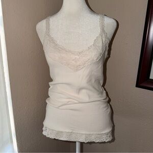 Vintage Y2K Abercrombie & Fitch 2000s Lace Trim Bow Cami Tank Top
